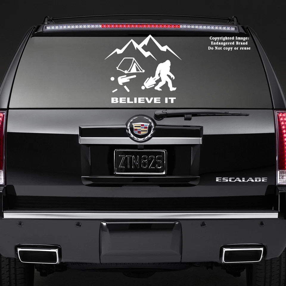 Adesivos engraçados decalques Sasquatch Big Foot Believe It com figuras de bastão - Imagem 2 de 4