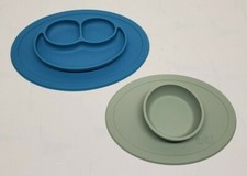 ez pz 'Happy Mat' Mini Mat 2 Silicone Baby / Toddler Feeding Tray - Blue  Green