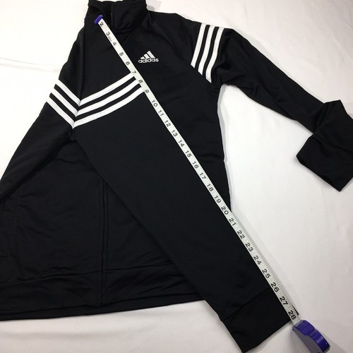 Adidas Sport Jacket Classic Black/White Zip Up Youth Size L (14-16) Athletic - Picture 6 of 9