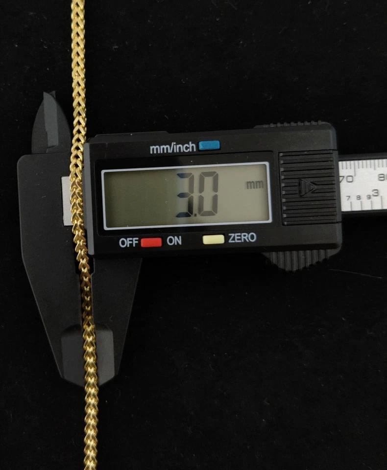 10K полутвердое золото Франко цепочка ожерелье, 16 «- 26» дюймов, 1,8 мм 3 мм 4 мм реальный 10K  - Изображение 2 из 4