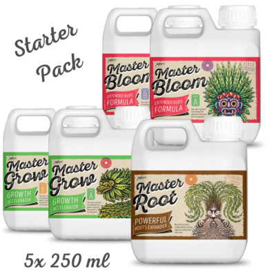 Biologisch Dünger Grow Starter Pack für Wachstum Blüte und Wurzel Canna 5x250ml