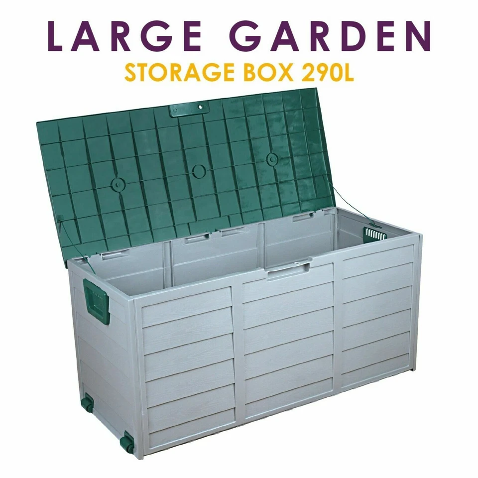 Outdoor Garden Storage Chest Cushion Box Waterproof 290L Waterproof Chest Shed - Image 3 of 4