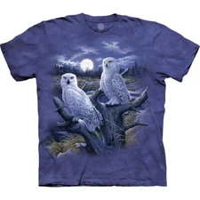 Owl Bird Feathers Fly Hoot Barn Horned Snowy Owls Purple T-Shirt Mountain M-3X