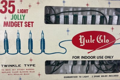 Vintage 1960's Christmas Yule Glo Lites 35 Midget Set