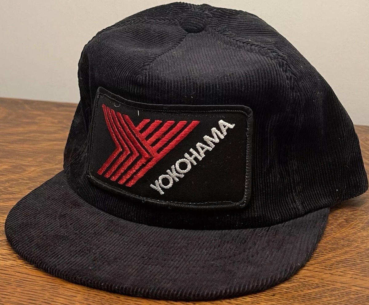 VTG Yokohama Hat Corduroy SnapBack Patch Cap USA Tires