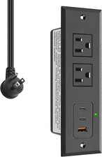 CCCEI Recessed Power Strip with Two USB-C Ports, Fast Charging USB a Port Desk O