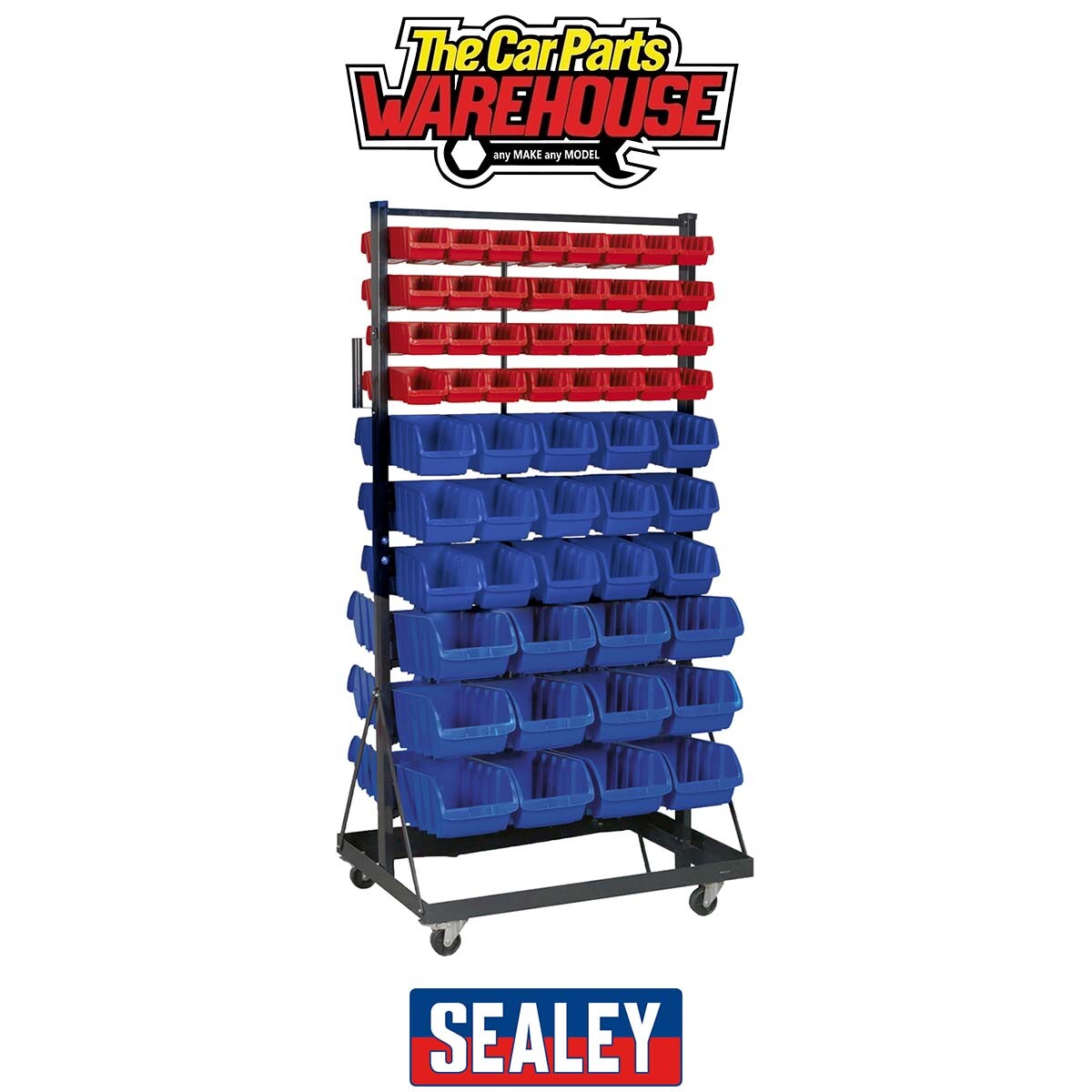 Sealey Mobile Bin Storage System And 118 Bins - Image 5