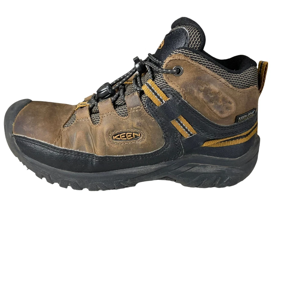 KEEN Botas Unisex Juveniles 2 Cuero Impermeables Senderismo Zapatos Marrón Niño Niña Foto 4 de 4