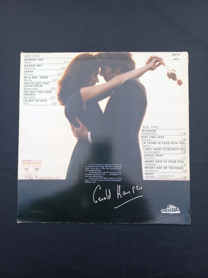 CHAMPAGNE AND ROSES VINYL LP, ROSTV1  A1 B1  NR  MINT VINYL UK LIZZY  - Image 2 of 4