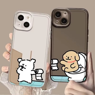 Süße Hunde Paar Hülle für iPhone 17 Pro Max 17 Air 16 15 14 17e Klar Soft Cover