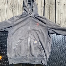 Carhartt Heavyweight Workwear Jacket Quilt Lined Hood Size Mens XL