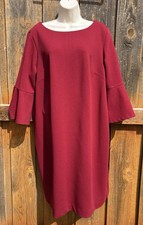 Lane Bryant Red Knit Fit and Flare Dress 3/4 Sleeve Sleeve Size 14.