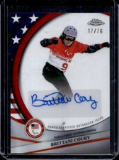 2026 Topps Chrome US Winter Olympics Brittani Coury Auto USA Flag Refractor #/76
