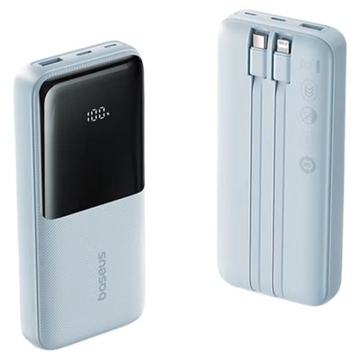 Baseus Compact Portable Power Bank 20000mAh 22.5W Li-Polymer Built-in Cable
