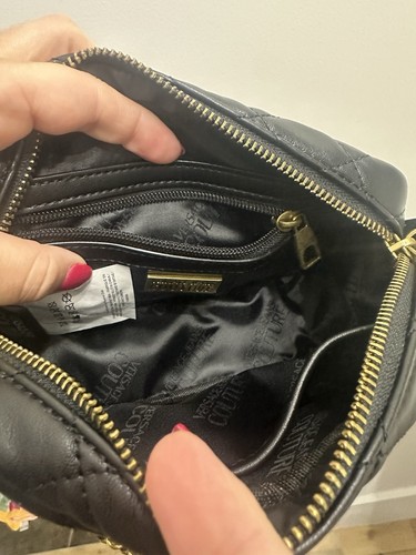 Versace Jeans Couture black Crossbody Bag with Gold Logo and Chain Purse - Picture 3 of 5