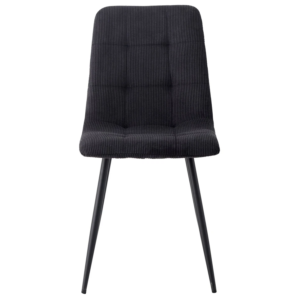 4er Set Esszimmerstuhl Wohnzimmerstuhl Küchenstühle Metallgestell Cord Schwarz - Bild 2 von 4