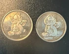 2 Vintage 1978 Garfield .999 Fine Silver Collectible Coin RARE 1/4 Oz.