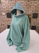 The North Face Mint Green Logo Nylon Hoodie Sweatshirt Womans Sz Lg Oversized