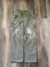 Vintage 1940s WWII HBT M43 Cargo Pants Paint Splatters WW2 31 X 30.5