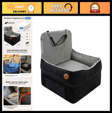 Elevated Waterproof Dog Cat Car Safety Seat - Pet Travel Booster Seat, Black
