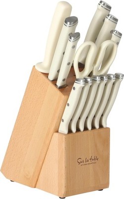 Kitchen Essentials Knife Set W/ Block 14-Piece Forged German Steel Kitchen