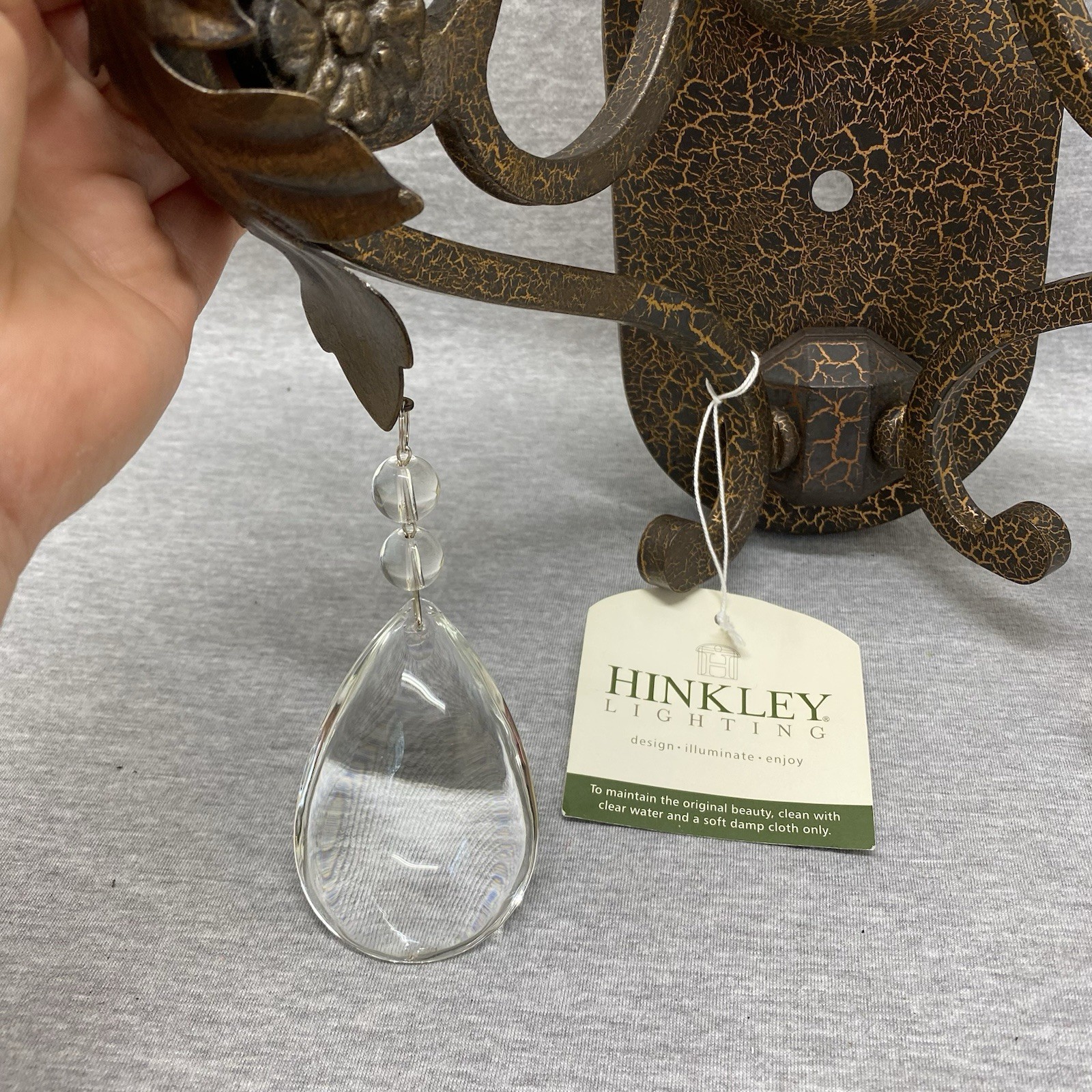 Hinkley Summerstone Wall Sconce Double Light & Shades Glass Accents Open Box