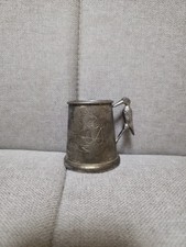 Silver Plated New Born Baby Cup with a Stork Handle - Vintage (1983) inscribed 