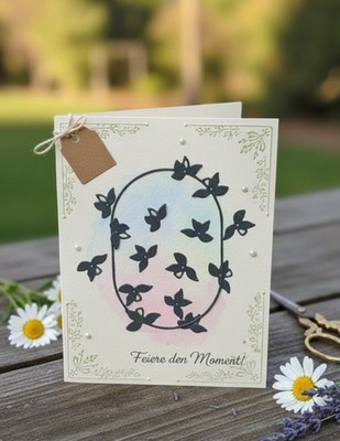 Stanze, Stanzschablone, Cutting Dies Blumen Kreis 9,5x6,5cm