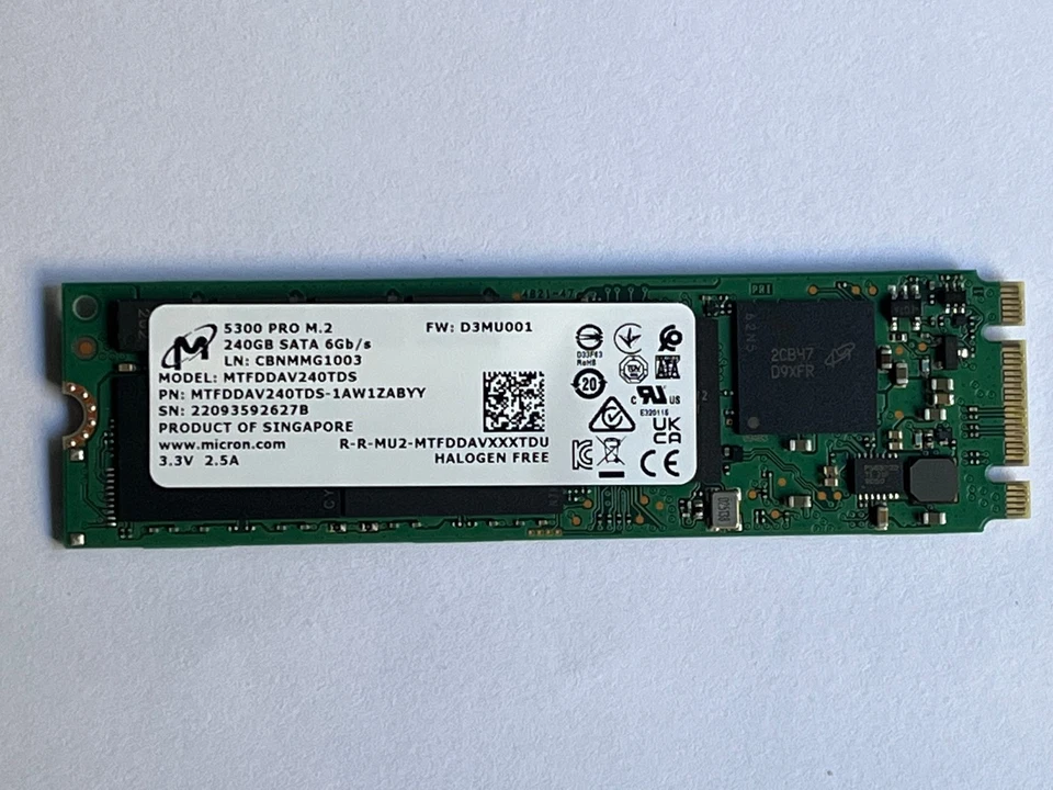 Micron 5300 PRO 240GB M.2 2280 6Gb/s SATA MTFDDAV240TDS-1AW1ZABYY NGFF SSD - Image 4 of 4
