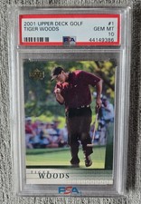 2001 UPPER DECK GOLF TIGER WOODS #1 PSA 10 GEM MT ROOKIE RC