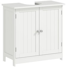 Wooden Under Sink Bathroom Storage Cabinet 3 Shelves Vanity, White