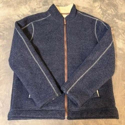 American Outdoor Co True Grit Jacket Men Large Blue Sherpa Lined Full Zip Fleece - product detail image 1