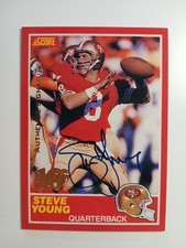 1999 Score 10th Anniversary Reprint Steve Young #212 On-Card Autograph 0102/1989
