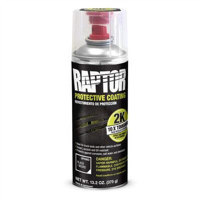  U Pol Products RAPTOR UP4883 2K Bedliner Aerosol, 13.2 oz Aerosol Can, Black, 1