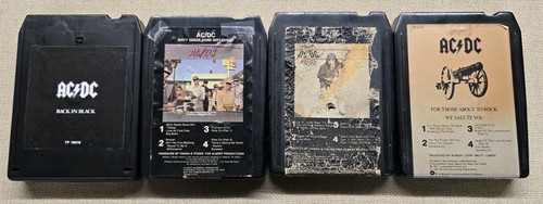 Lot of 4 - ACDC AC/DC 8 Track Tapes REBUILT Black Dirty Deeds For Those ...