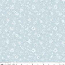 Santa's Tree Farm Snowflakes Sky - Riley Blake Designs - Holiday Christmas Cotto