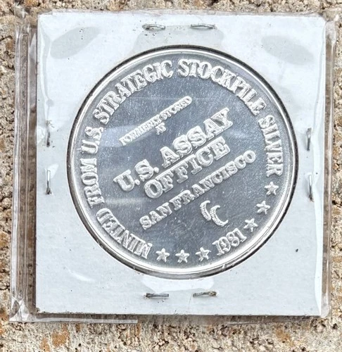 Vintage 1981 U.S. Assay Office San Francisco 1 Oz .999 Silver Bullion Round #3