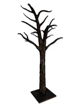 Bronze Tree Sculpture on Metal Base – 15” Tall Decorative Art