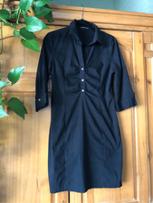 Express Design Studio 3/4 Sleeve Black Shirt Dress SZ 8