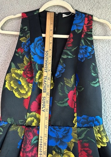 Alice + Olivia Tanner Floral Jacquard Brocade Mini Dress Size 8 - Picture 10 of 11