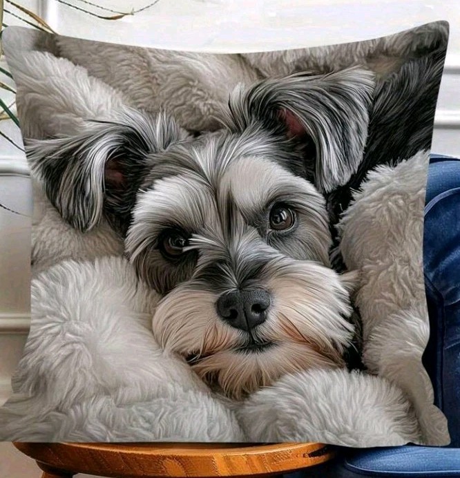 Copricuscino Decorativo per Cani Schnauzer