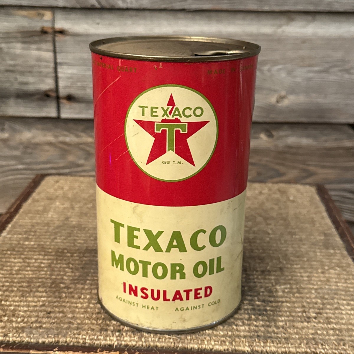 専用 USAオイル缶／vintage Vintage Texaco Motor Oil Imperial Quart Insulated Can | eBay