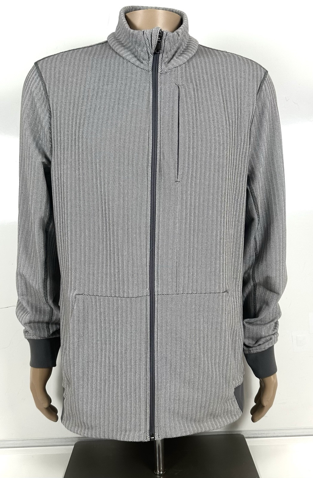 Lululemon Jacket Activewear Gray Herringbone Full… - image 8