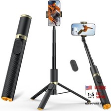 Phone Tripod Selfie Stick with Remote, Portable, Lightweight 62 inch Black