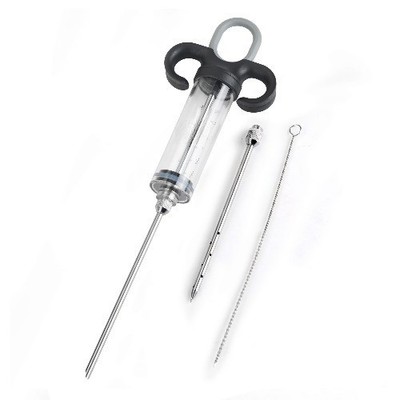 Stainless Steel Meat Injector Syringe Kit with 3 Marinade Needles