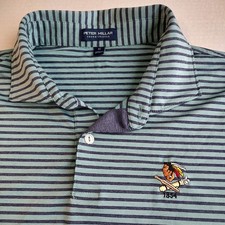Peter Millar Crown Crafted Shirt Golf Polo Mens XL Blue Stripe Short Sleeve