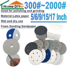 Hook&Loop 5/6 Inch Foam Sanding Sandpaper Dry&wet Sanding Flocking Disc 6-17Hole