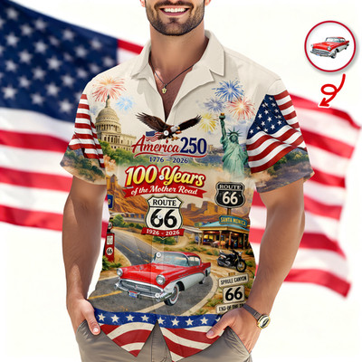 Celebrate 100 Years of Road Route 66 and America 250th Anniversary Custom Car Ph