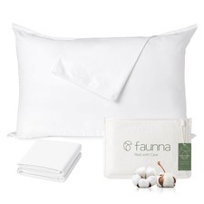 FAUNNA 100 Cotton Pillow Protectors, Bed Bug Proof, Hypoallergenic, Featurin...