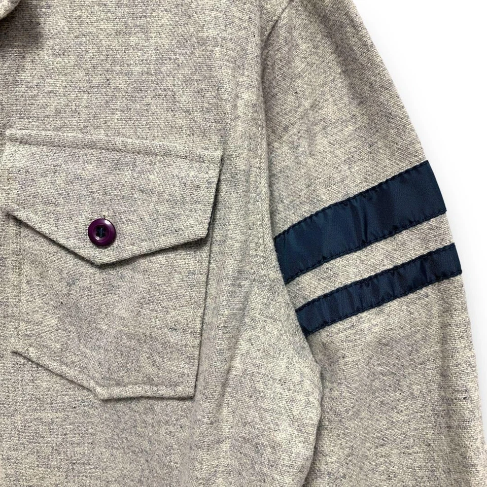 L Birdwell USA Made 2 Stripe CPO Wool Shirt Jacket beach britches coat - Image 3 of 4